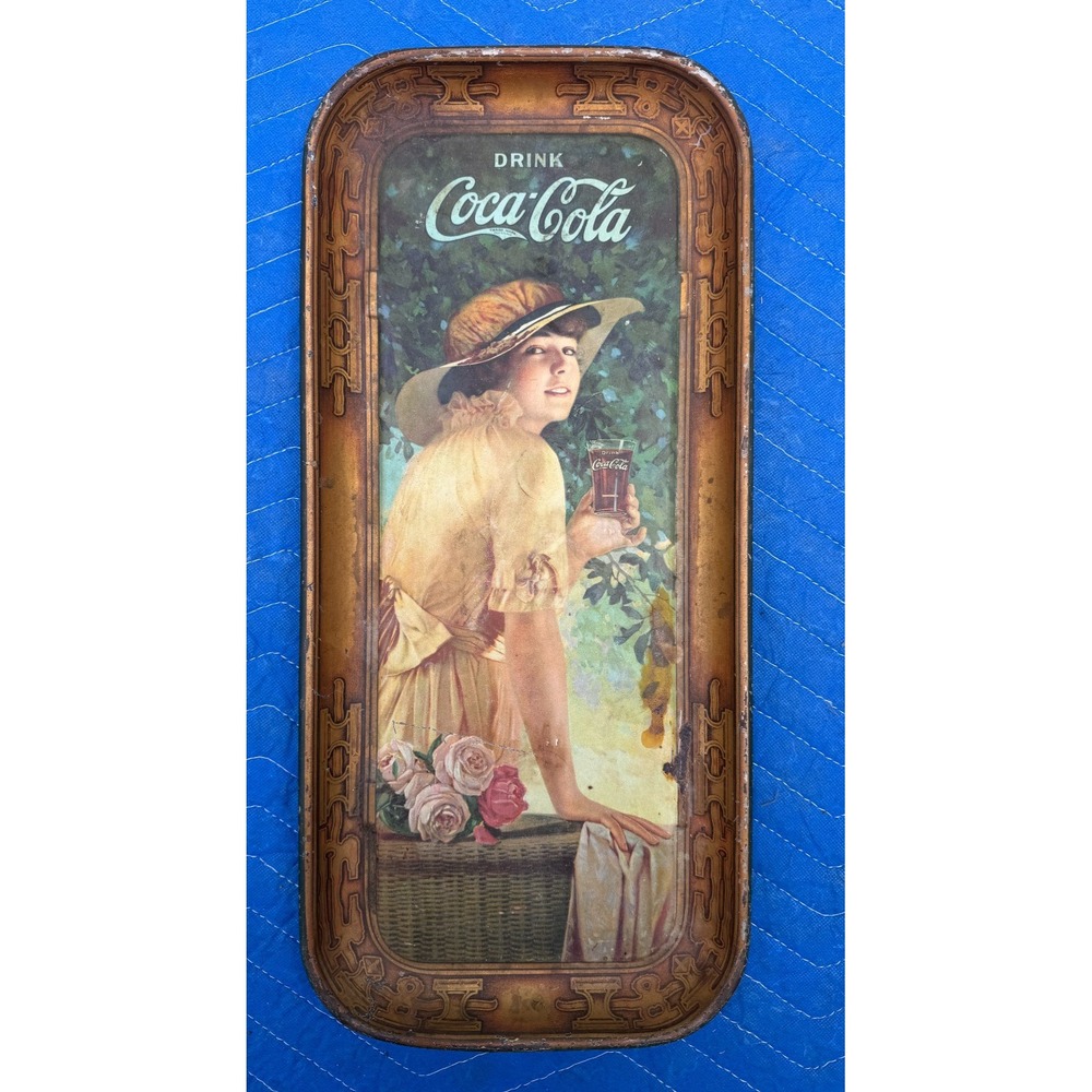 Authentic 1916 Coca-Cola Server Tray (Elaine, Girl with a Basket of Flowers)